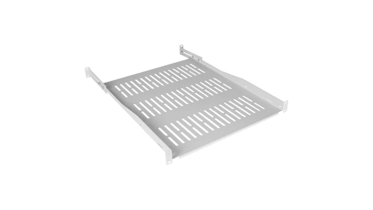 Półka regulowana do szafy RACK 19 1U 650mm (750mm) szara NEKU