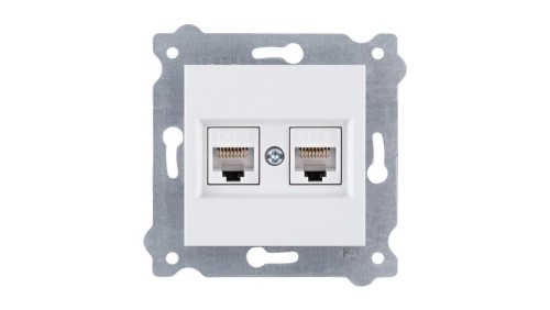 Gniazdo podwójne komputerowe Kat. 6, RJ45 Biały 254/01