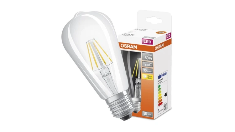 Żarówka LED E27 ST64 6,5W = 60W 806lm 2700K Ciepła 300 Filament OSRAM