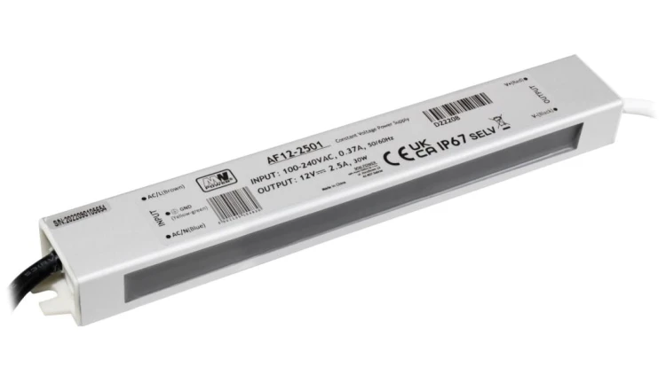 Zasilacz LED 30W 12V 2.5A metalowa obudowa IP67 AF12-2501 MW POWER
