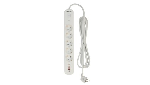 Listwa zasilająca INERGE 5-gniazdowa 3m PSS-0531PD-03-W