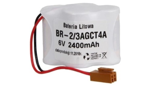 Bateria litowa BR-2/3AGCT4A 6V 2.4Ah PANASONIC do sterowników PLC FANUC nieładowalna