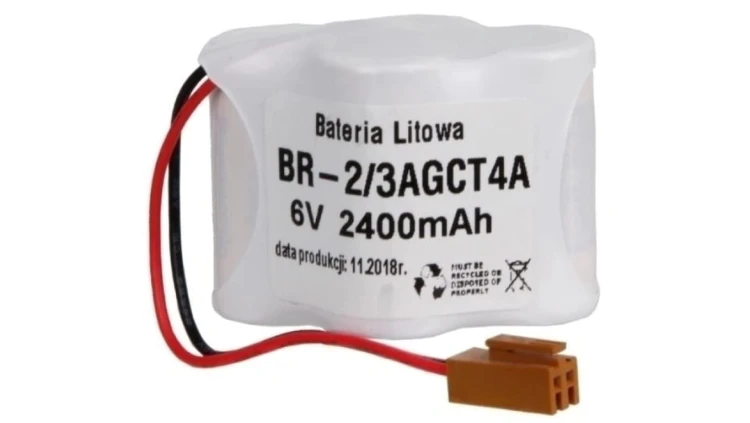 Bateria litowa BR-2/3AGCT4A 6V 2.4Ah PANASONIC do sterowników PLC FANUC nieładowalna