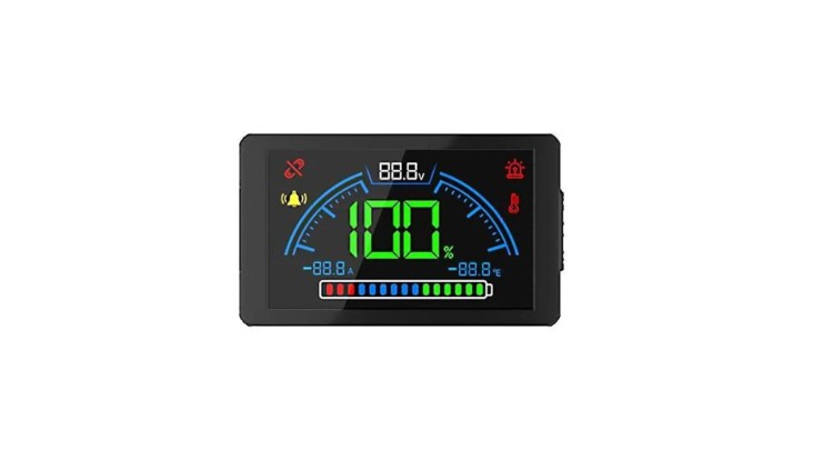 Monitor parametrów pracy akumulatora LiFePO4 LCD MPA100