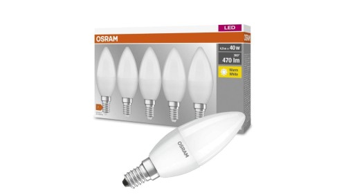 5PAK Żarówka LED E14 B35 5.7W = 40W 470lm 2700K Ciepła OSRAM Base