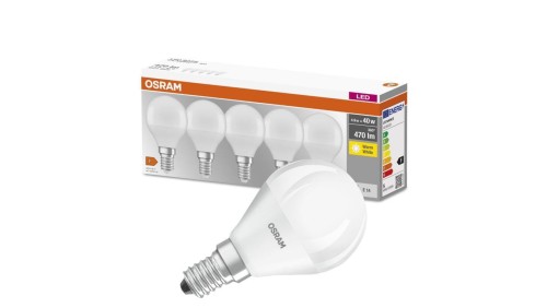5PAK Żarówka LED E14 P45 5W = 40W 470lm 2700K Ciepła OSRAM Base