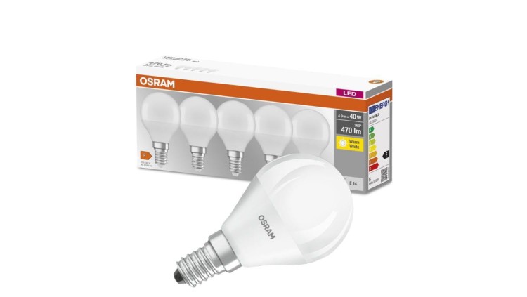 5PAK Żarówka LED E14 P45 5W = 40W 470lm 2700K Ciepła OSRAM Base