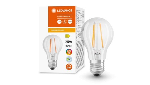 Żarówka LED E27 A60 5,8W = 60W 806lm 4000K Neutralna 300 CRI90 Filament Ściemnialna LEDVANCE Superior