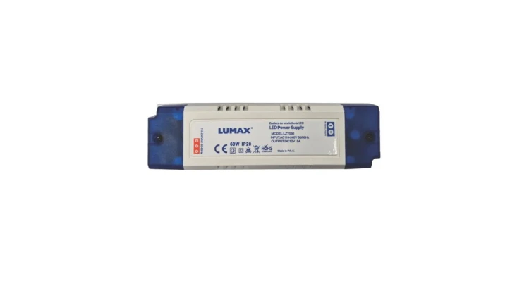 Zasilacz do oświetlenia LED montażowy IP20 60W, 12V, 5.00A, 166x44x28mm
