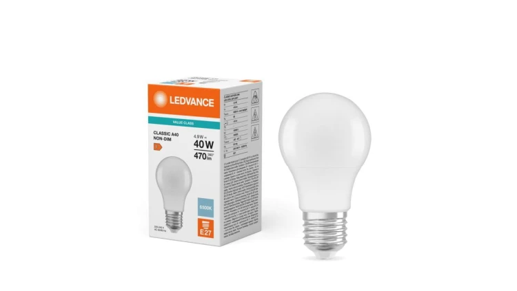 Żarówka LED A60 E27 4.9W = 40W 470lm 6500K Zimna Biała LEDVANCE