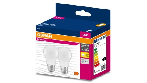 2PAK Żarówka LED E27 A60 4,9W = 40W 470lm 3000K Ciepła 200 OSRAM VALUE