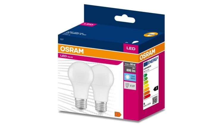 2PAK Żarówka LED E27 A60 8,5W = 60W 806lm 4000K Neutralna 200 OSRAM VALUE