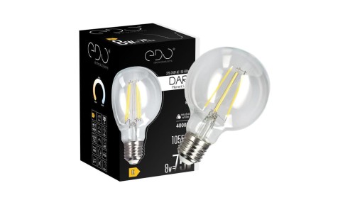 Żarówka dekoracyjna DARI LED Filament 8W, E27, 4000K, 1055lm, 230V, CLEAR G80, EDO777634 EDO