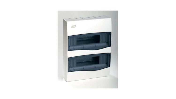 IP40 Rozdzielnica modułowa 2x12 COMBI natynkowa (drzwi transparentne) PE+N