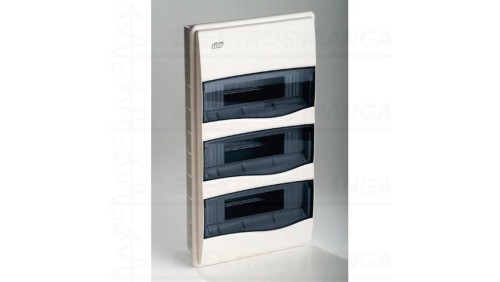 IP40 Rozdzielnica modułowa 3x12 ORO podtynkowa (drzwi transparentne) PE+N
