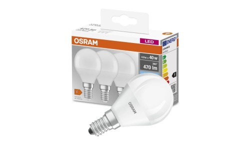 3PAK Żarówka LED E14 P45 5W = 40W 470lm 4000K Neutralna 300 OSRAM Base