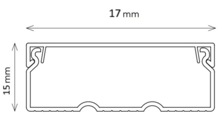 Kanał Kablowy Elektroinstalacyjny 15x17x2000mm na kabel 2m AKS Zielonka 1 szt.