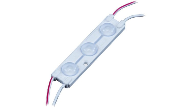 Moduł oświetleniowy 3x LED SMD 0,72W 12V 83lm/W czerwony z taśmą samoprzylepną IP67 MW-MLD-2835-3R-LENS