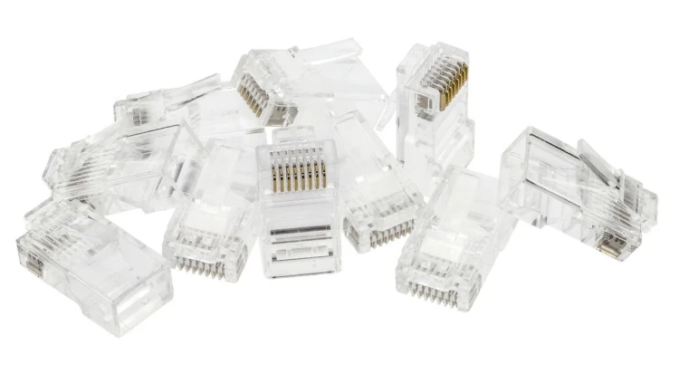 Wtyk modularny RJ45 8P8C kat.6 nieekranowany UTP uniwersalny drut linka przelotowy NEKU opakowanie WORECZEK 10szt.