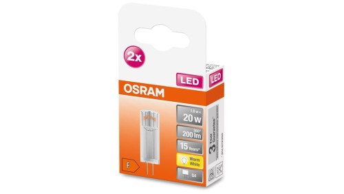 Żarówka LED G4 KAPSUŁKA 1,8W = 20W 200lm 2700K Ciepła 300 OSRAM Star 2PAK