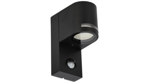 Ogrodowa oprawa elewacyjna, kinkiet z czujnikiem ruchu Vira 1 Sensor GU10 czarny IP54 EDO777376