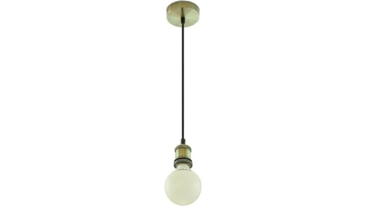 Lampa dekoracyjna wisząca oprawka mosiądz + przewód czarny dł:900mm E27 max 60W IP20 V-TAC VT-7555-BB