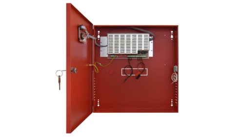 Zasilacz buforowy w metalowej obudowie 385x402x88mm, z panelem LCD, do systemów przeciwpożarowych EN54C 27,6V/3A/2x17Ah/LCD