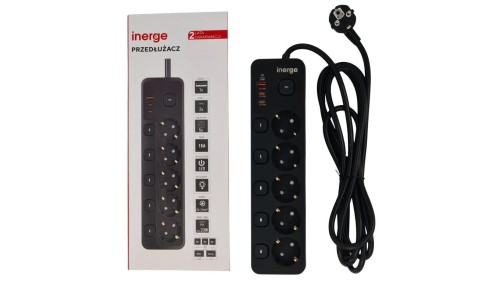 Przedłużacz INERGE 5-gniazdowy 2m ECE-0522PD-02-B
