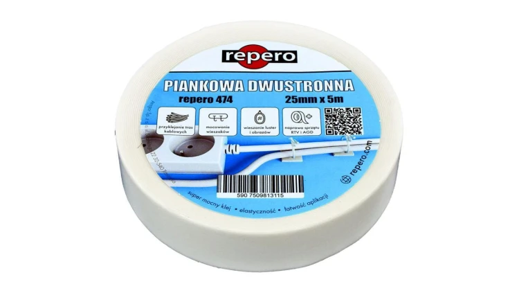 Taśma piankowa dwustronna REPERO 474 Double Sided 25mm/5m