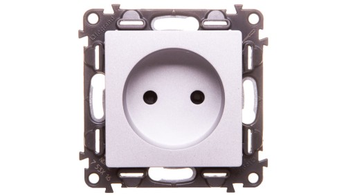 VALENA LIFE Gniazdo pojedyncze b/u aluminium 753316