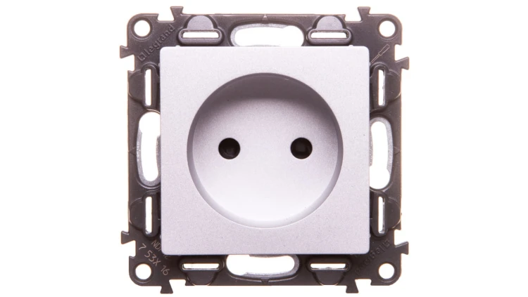 VALENA LIFE Gniazdo pojedyncze b/u aluminium 753316