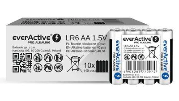 Baterie alkaliczne everActive Pro LR6 / AA (kartonik) - 40 sztuk