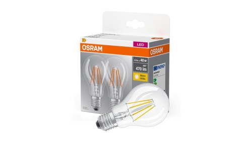2x Żarówka LED E27 A60 4W = 40W 470lm 2700K Ciepła 300 OSRAM Filament