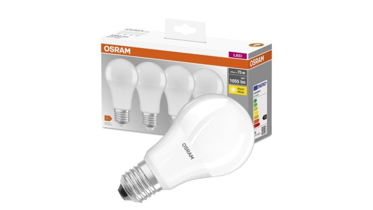 4PAK Żarówka LED E27 A60 11W = 75W 1055lm 2700K Ciepła 300 OSRAM