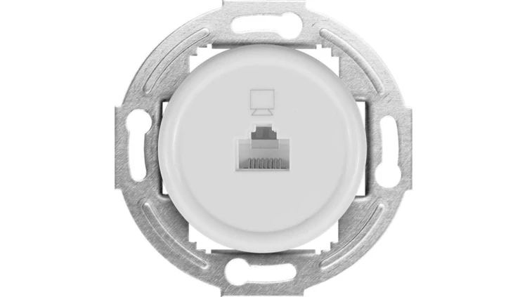 Gniazdo LAN Retro, 1xRJ45, kat.5e, białe