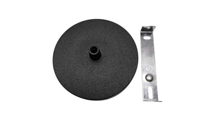 Maskownica sufitowa podsufitka 1x otwór 10mm z tworzywa czarna fi:100mm ALKRI