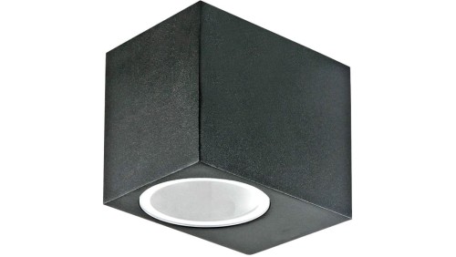 Lampa ścienna, kinkiet kwadrat GU10 max 35W czarny IP44 V-TAC VT-7651SQ
