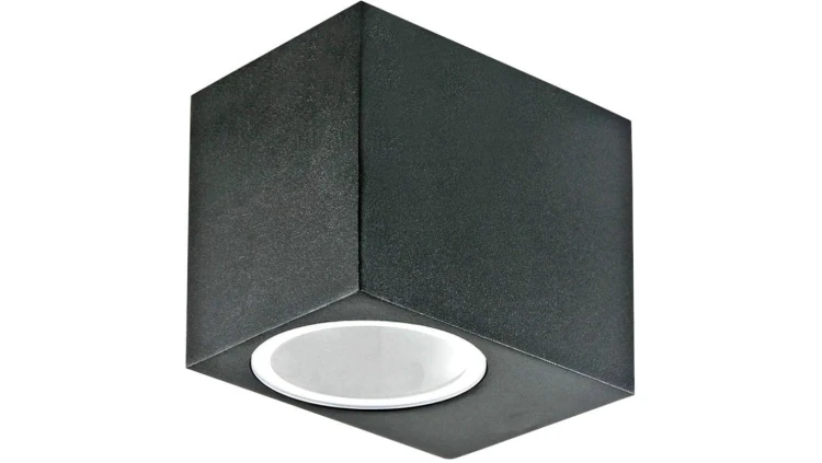 Lampa ścienna, kinkiet kwadrat GU10 max 35W czarny IP44 V-TAC VT-7651SQ
