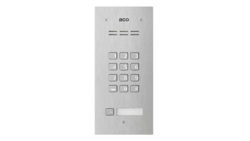 Panel domofonowy COMO-PRO, 1 przycisk, zamek szyfrowy, czytnik breloków, podtynkowy, stal nierdzewna COMO-PRO-CODE-A1