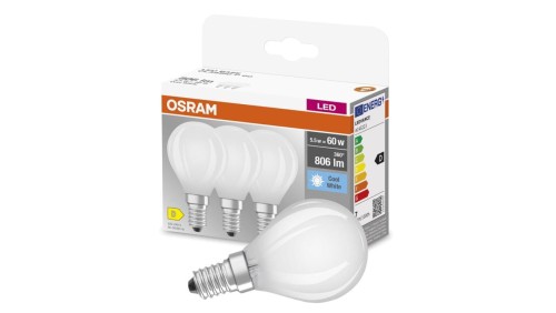 3PAK Żarówka LED E14 P45 5,5W = 60W 806lm 4000K Neutralna 300 Filament OSRAM BASE