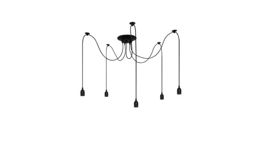 Lampa wisząca pająk ARANEA 5xE27 czarny EDO777188 EDO