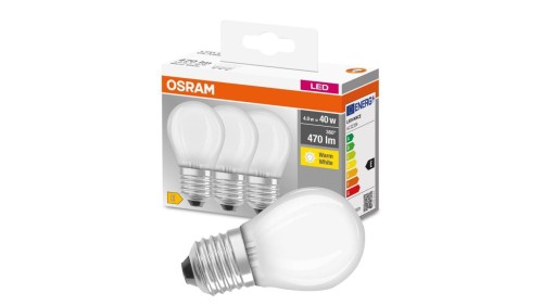 3PAK Żarówka LED E27 P45 4W = 40W 470lm 2700K Ciepła 300 OSRAM