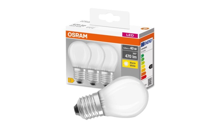 3PAK Żarówka LED E27 P45 4W = 40W 470lm 2700K Ciepła 300 OSRAM