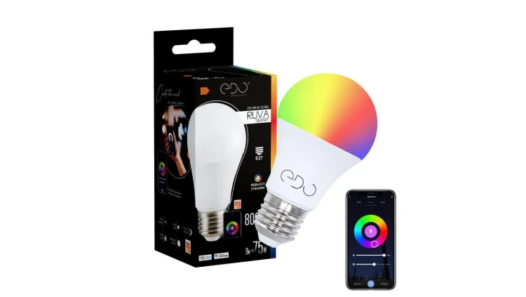 Żarówka RUVA Smart LED E27 10W RGB+CCT 2700-6500K 806lm WiFi Tuya Smart EDO777359 EDO