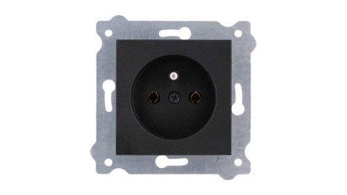 Gniazdo z uziemieniem 250V 16A Czarny Metalik 241/14E