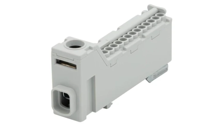 Listwa prądowa ZPS 1x25, 13x2,5 szara IP20