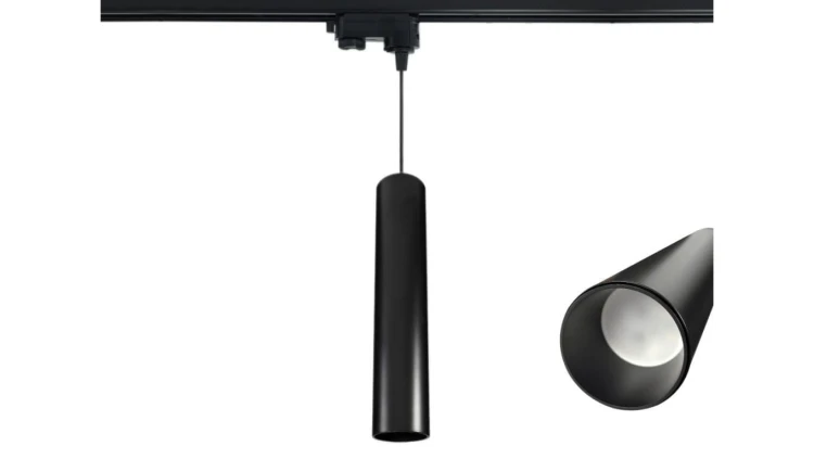 Lampa Szynowa Wisząca 30cm na GU10 Czarna Trójfazowa