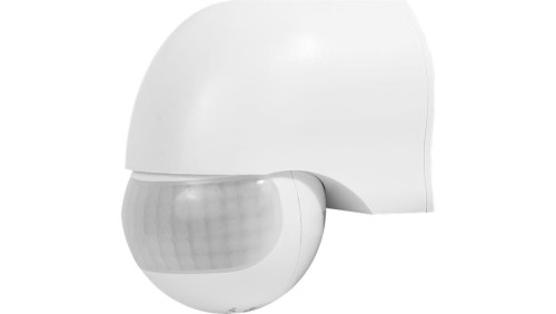 Czujnik ruchu PIR, 180, 1200W, IP44, regulacja pionowa i pozioma, biały