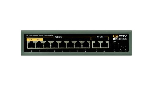 Switch 8x PoE 100/1000 Mbps 802.3af/at + 2x Uplink 100/1000 Mbps + 1x SFP, 120W