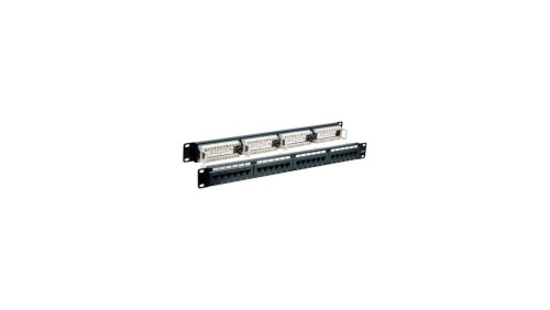 Patch Panel 1U Rack 19 UTP 24x RJ45 Cat5e, czarny